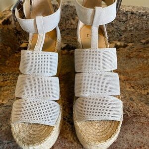 Marc Fisher Light Gray Espadrille Sandals